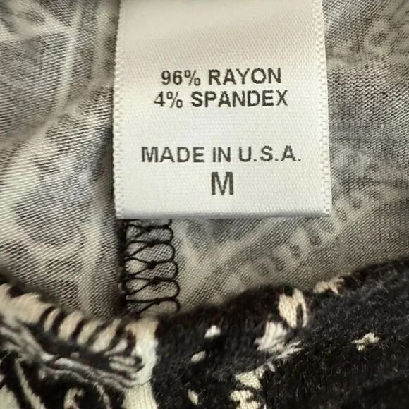 H.I. P Retro Aztec Tribal Soft White Black Y2K Flare Bell Pull on SZ M #1943 - Picture 8 of 14